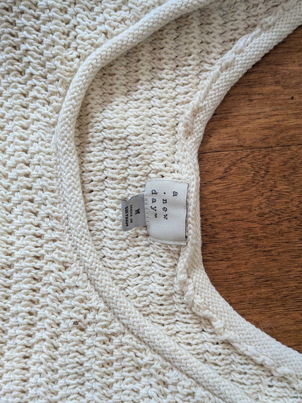 a new day Cream Textured Knit Crewneck Sweater